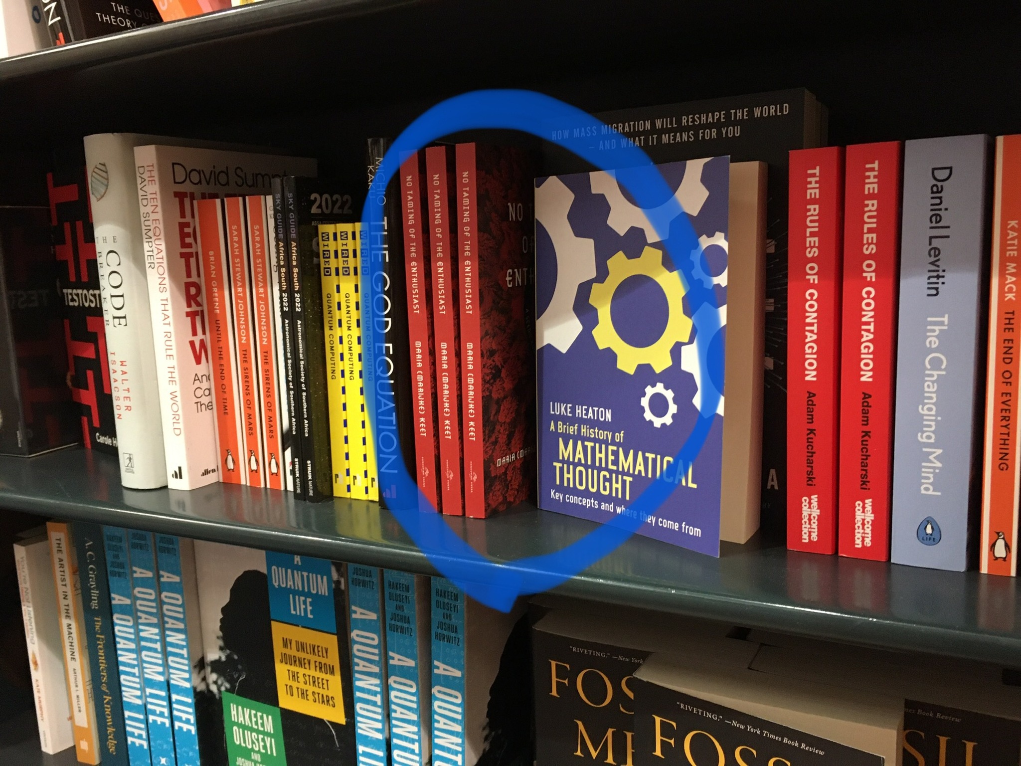 photo of the book in the EB bookshop